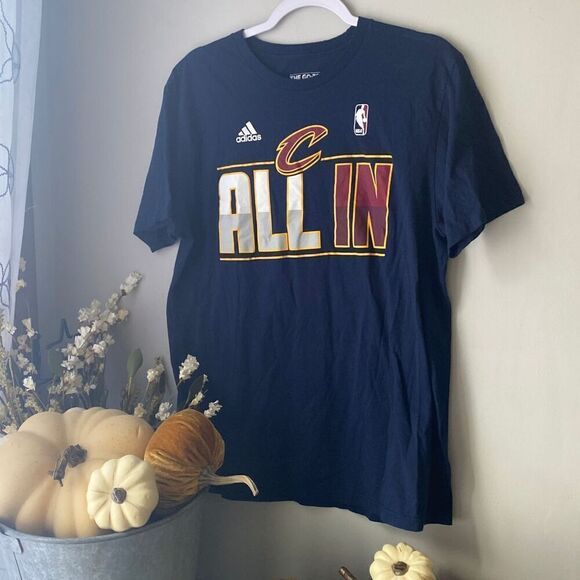 Cleveland Cavaliers adidas NBA basketball short sleeved shirt men’s size large n - Picture 1 of 4